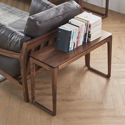 北欧实木沙发边几边桌客厅原木边角小茶几北美黑胡桃木角几背几桌