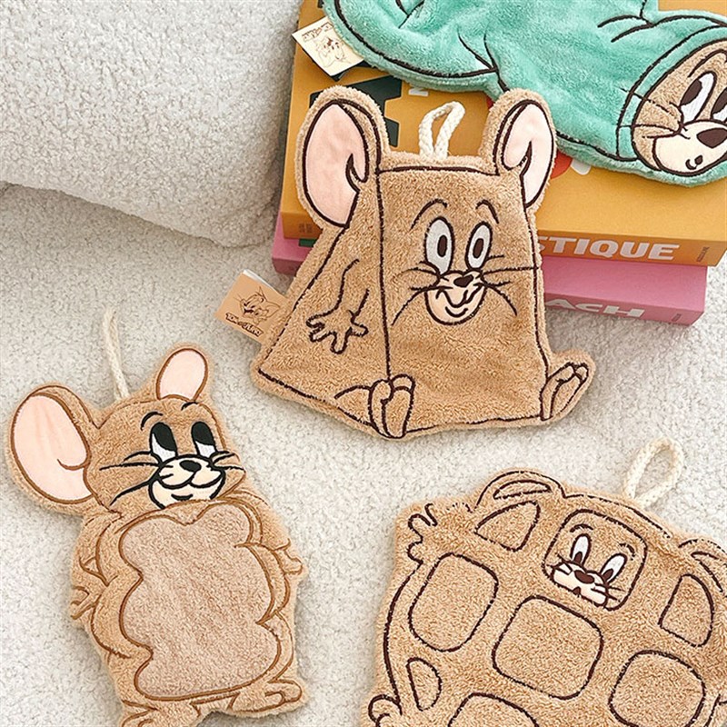 猫和老鼠擦手巾挂式可爱吸水不掉毛高颜值厨房卫生间卡通吸水巾