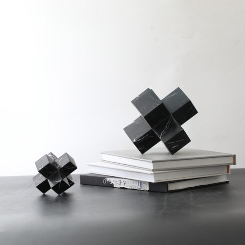 欧式简易大理石书桌摆件软装样板房电视柜酒柜书柜十字镇小摆设