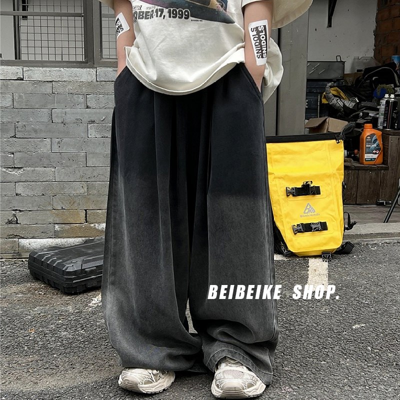 巨软~男童防蚊裤夏季薄款长裤儿童牛仔裤宝宝渐变色直筒裤抖抖裤