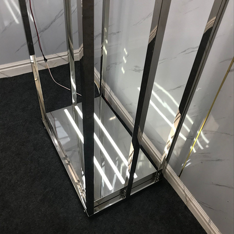 服装店货架落地式带灯发光展示架网红男女装中岛不锈钢挂衣服架子