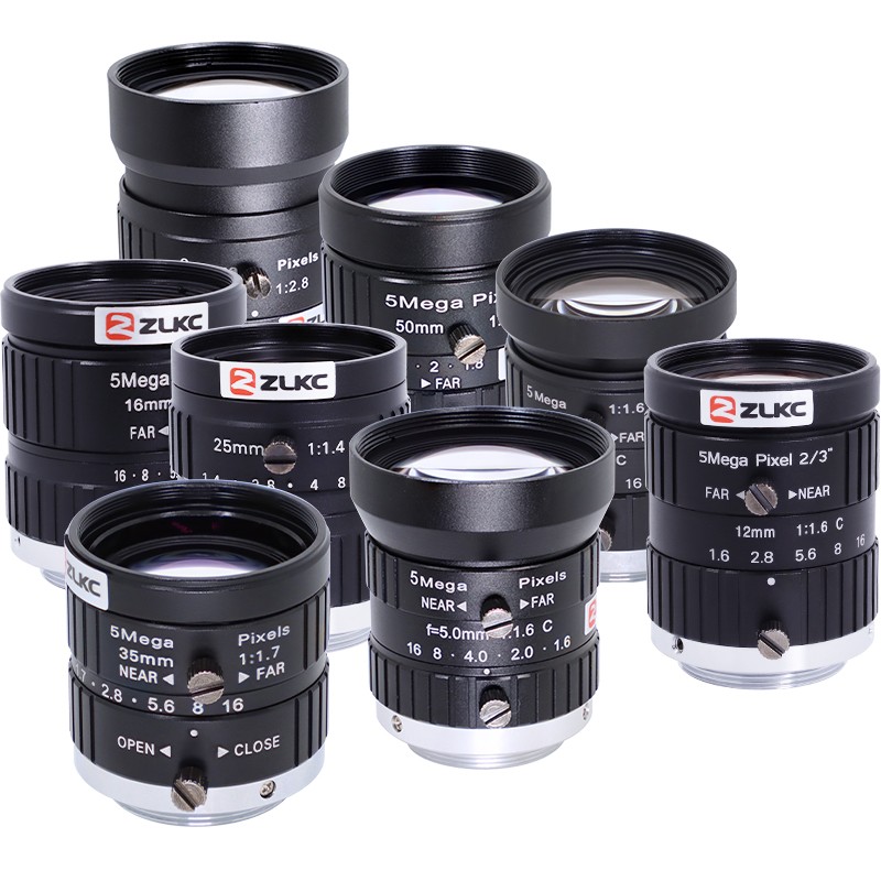 手动光圈定焦镜头工业镜头 500万像素2/3英寸C口 5mm 12mm16mm25m