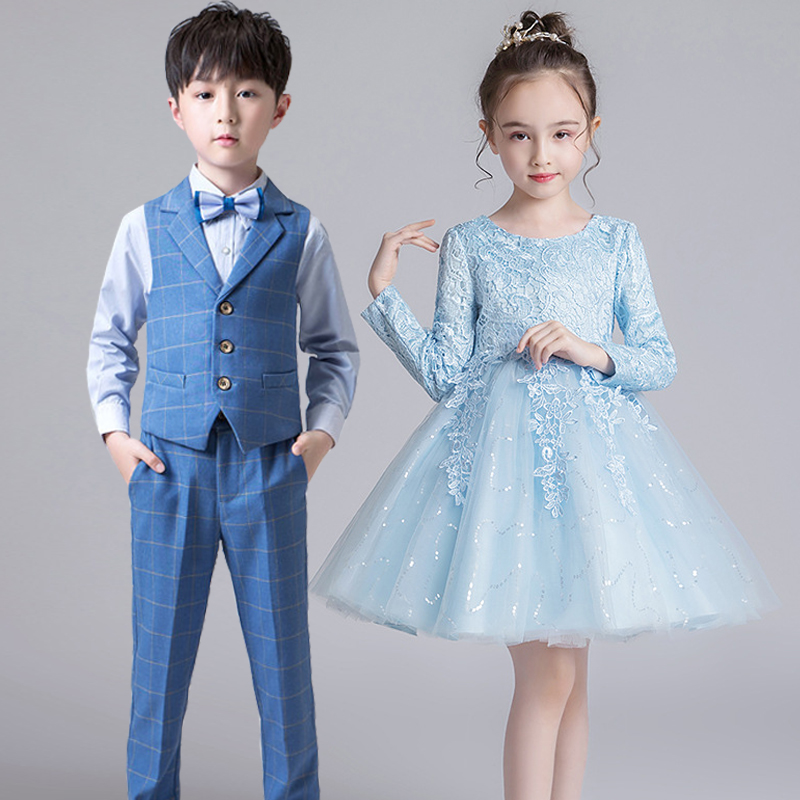 儿童合唱演出服男女童礼服大合唱团中小学生诗歌朗诵表演舞蹈服装