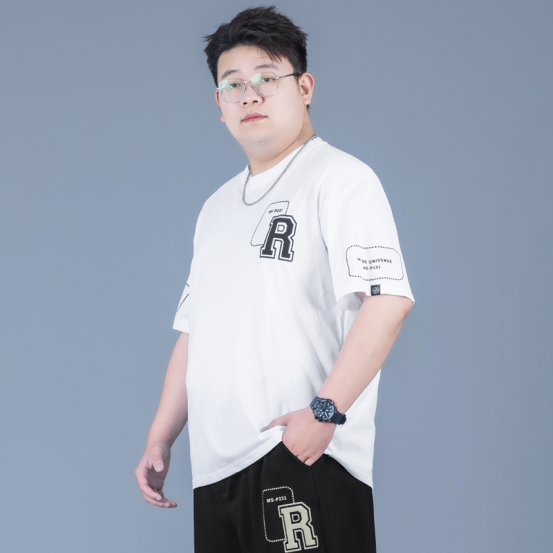 大码t恤男夏季纯棉短袖宽松胖子男装加肥加大休闲百搭男士打底衫