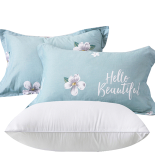 学生枕头枕芯枕套纯棉全棉套装宿舍儿童单人枕40x60cm一对拍二