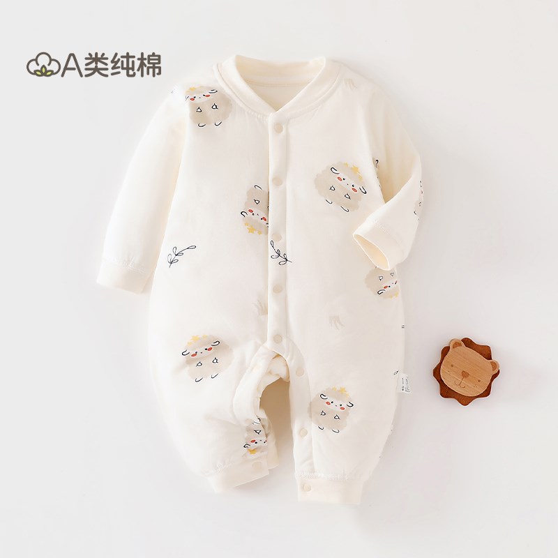 新生儿棉服夹棉婴儿薄款棉服冬装保暖连体衣男女宝宝衣服春秋冬季
