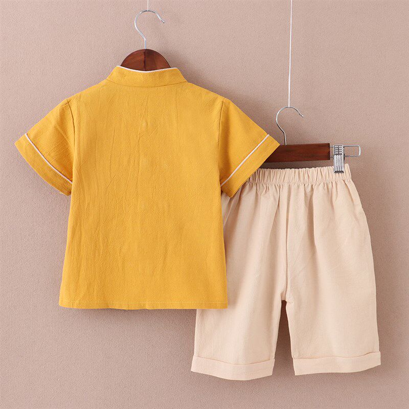 儿童汉服宝宝男童汉服夏款古装夏季改良套装小孩中国风民族唐装