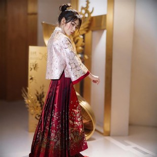 海棠记新中式秀禾服婚服旗袍上衣敬酒服马面裙套装胖mm红订婚礼服