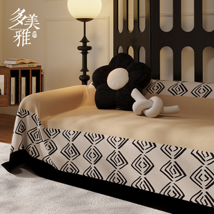 中古风沙发盖布万能全包沙发套罩夏季防滑防猫抓沙发垫巾2023新款