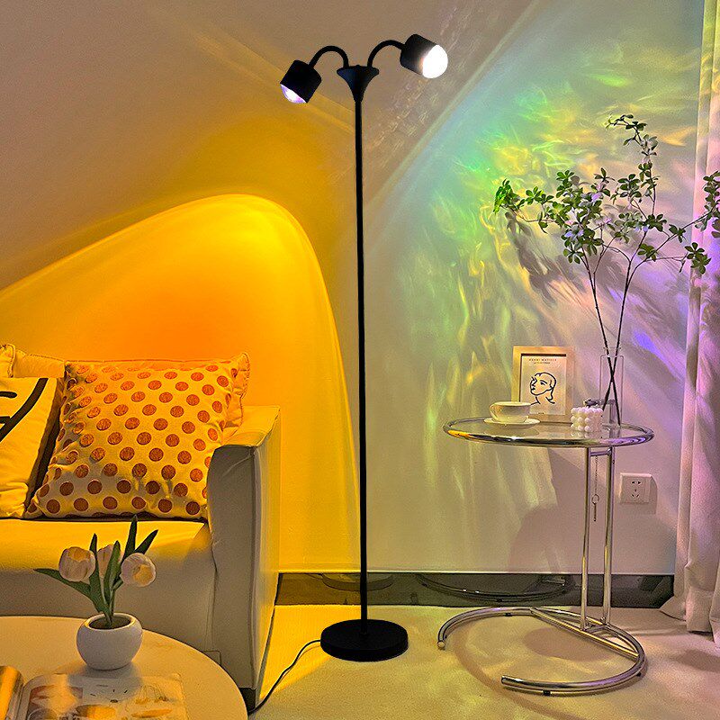 水波纹氛围落地灯双头分叉网红直播拍摄家居美容院果茶店背景灯,家装灯饰光源,氛围灯,淘宝优惠券,粉丝福利购,淘宝优惠卷