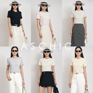 显瘦T恤 ASchicSS 修身 云感莫代尔气质短袖 ASY2036 口碑升级2.0