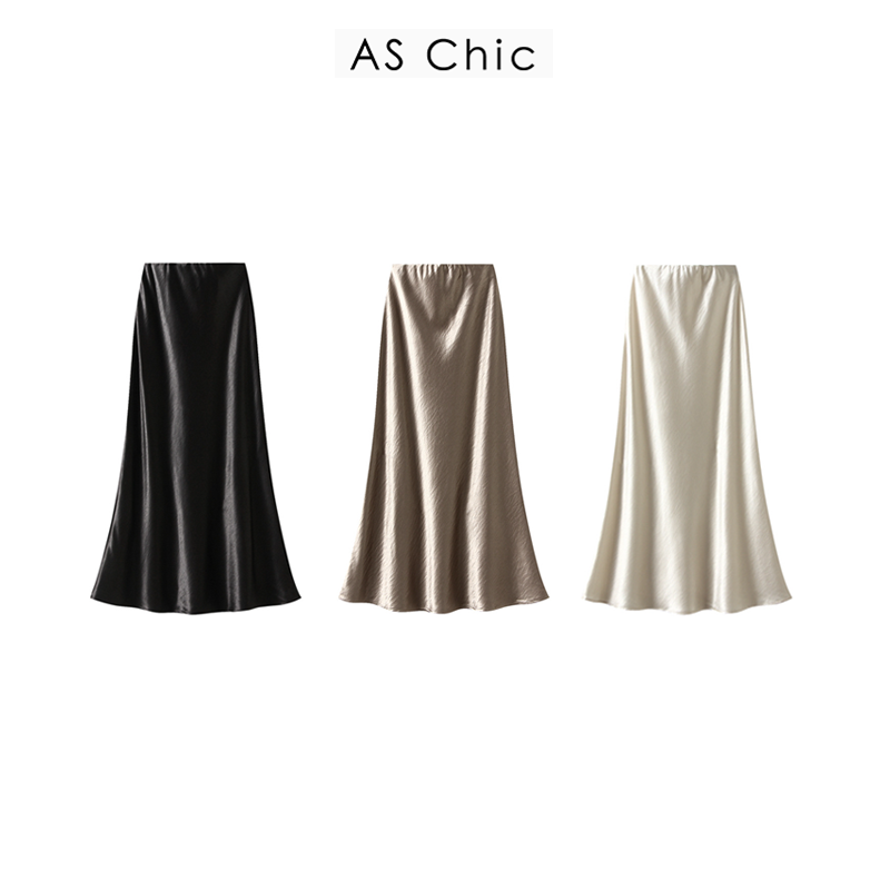 AS Chic 流光缎面鱼尾半身裙