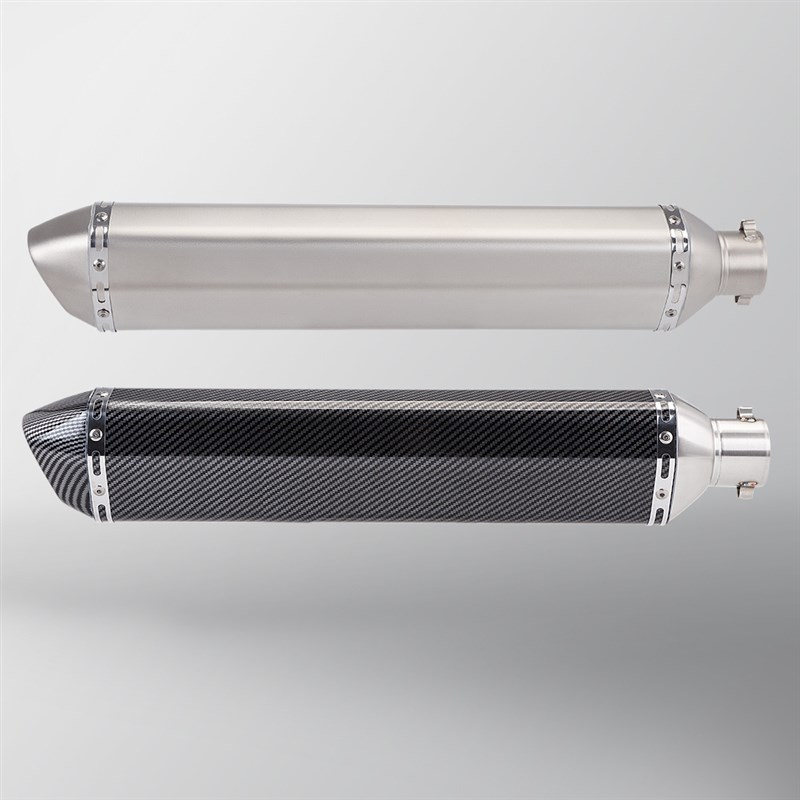 摩托车排气管改装 小六角不锈钢尾段消声器 适用51mm口径无损直上