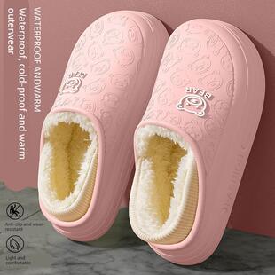 棉鞋女款冬季加绒加厚外穿2025新款包跟棉拖鞋女士室内居家保暖鞋