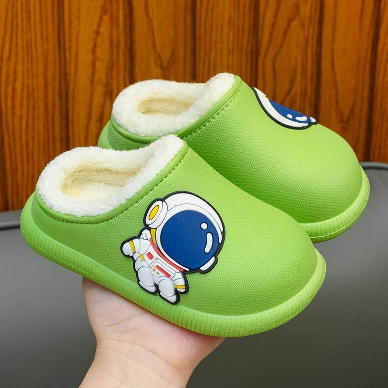 拖鞋家居室内儿童外穿防水冬季新款女孩防滑软底保暖包跟宝宝棉拖