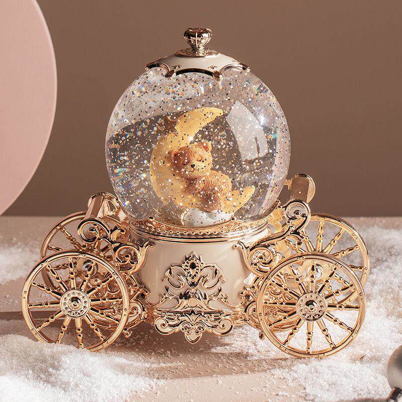 圣诞树水晶球飘雪八音盒鸟之诗儿童生日礼物音乐盒女孩礼物小夜灯