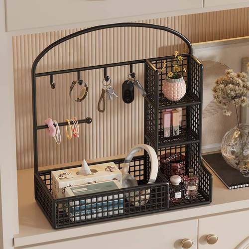 玄关钥匙收纳装饰盒摆件入户门口鞋柜上置物架桌面挂墙整理的神器