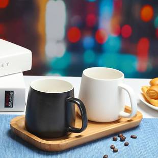 简约陶瓷马克杯子1314情侣办公室家用创意喝水杯定制logo 北欧式