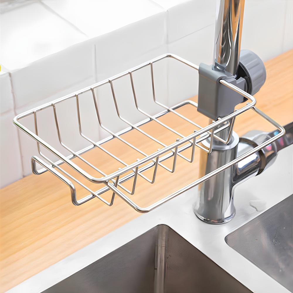 水龙头置物架厨房水槽收纳沥水架不锈钢家用海绵抹布挂架多功能
