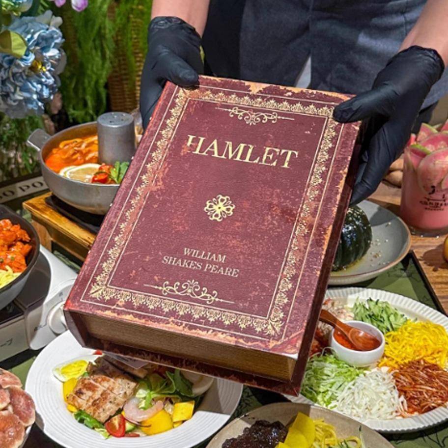 网红魔法书盒魔术鸡尾酒套装餐具魔法森林秘境书中菜系列酒店餐具