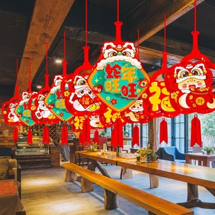 饰品 2025新年办公室新年春节前台氛围场景布置挂件贺年挂饰吊旗装