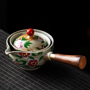 侧把旋转逍遥壶复古泡茶壶神器功夫茶具旅行便携式 整套装 2025新品