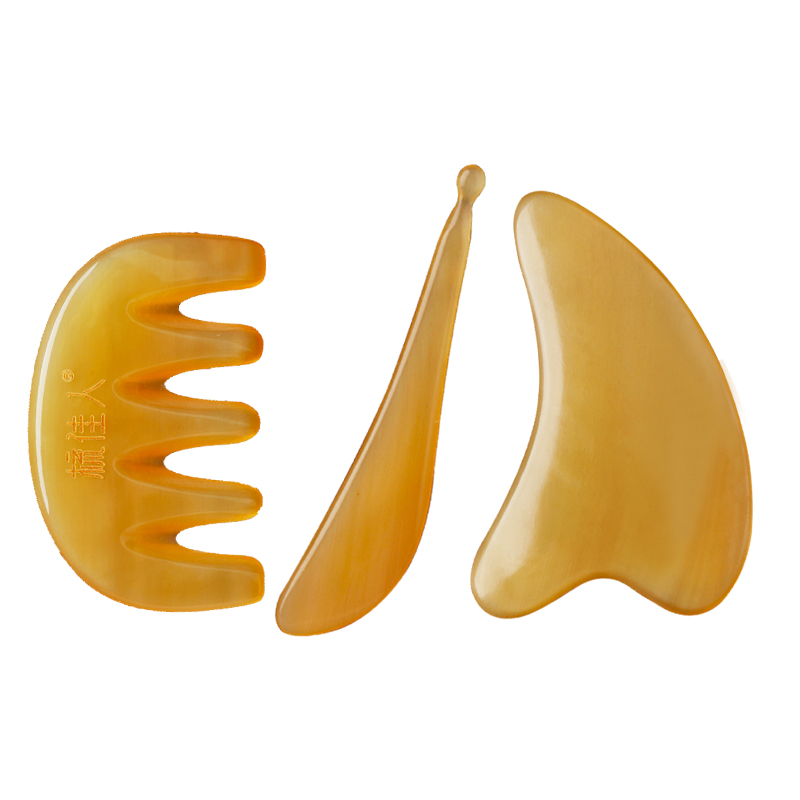 天然牛角拨筋棒面部美容面部板刮痧拔筋棒面部眼部按摩经棒女脸部