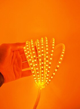 220V橙光柔性灯带5730防水LED灯条橙色橘黄色线灯户外工程照明