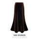 金丝绒半裙加绒加厚鱼尾半身裙女秋冬修身 长裙高级感穿搭醋酸裙子