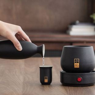 家用黄酒电加热暖酒杯煮酒酒具烧酒壶老式 温酒器烫酒壶套装 中国风