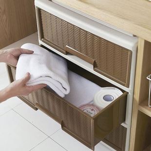 多层塑料收纳箱 日式 收纳柜 家用柜子免安装 客厅收纳抽屉柜床头柜