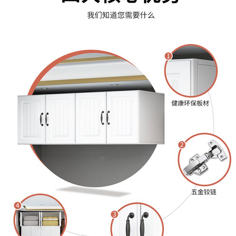 欧式实木衣柜顶柜墙壁吊柜v卧室储物柜阳台飘窗置物柜客厅地柜被