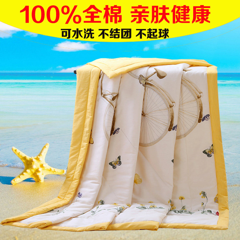 纯棉夏凉被空调被可水洗 全棉夏被D单人双人夏季被子被芯儿童薄被