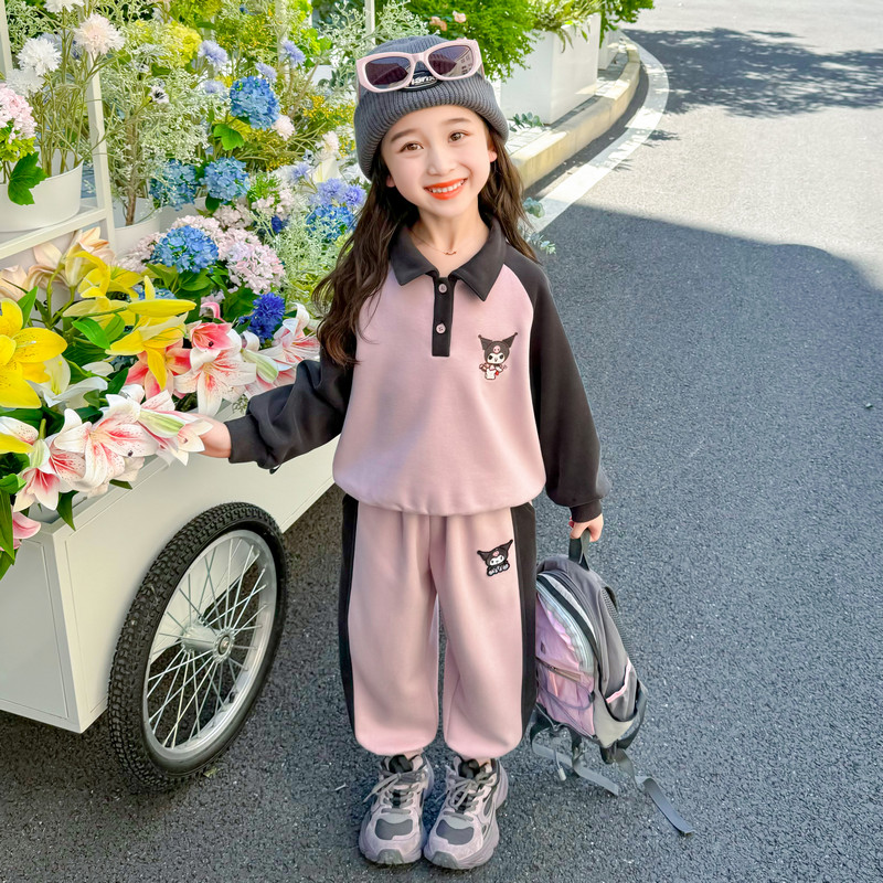 女童卫衣女宝宝春秋套装2024新款库洛米儿童春季春装女孩上衣潮