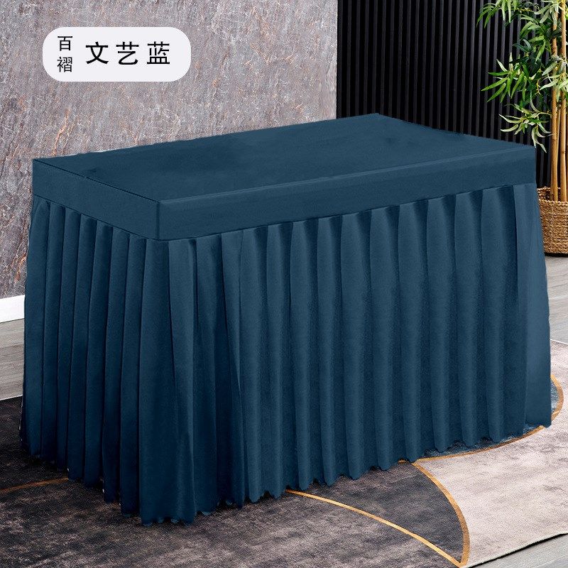 丝绒会议桌布长方形桌s罩商务展会签到活动桌套绒布布艺桌裙