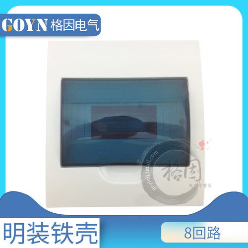 梅兰箱8位8P明装铁壳照明配电箱8回路空开箱DZ47 C65透明可视窗口
