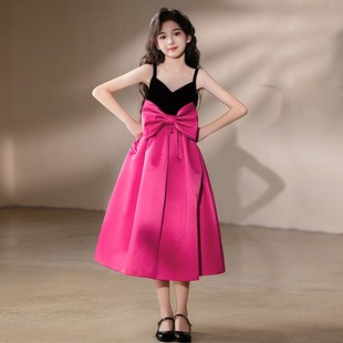 儿童丝绒背心裙乐器钢琴演奏主持人演出女童高端轻奢小众高级礼服