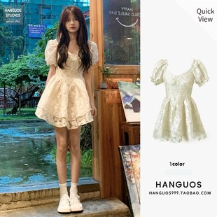 法式初恋少女奶甜高腰娃娃裙女小个子甜辣在逃公主森系蓬蓬连衣裙