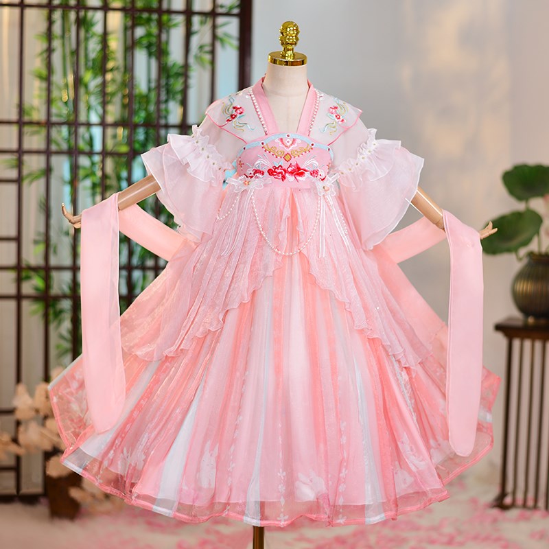 超仙女童夏季汉服古装古风2025年新款夏装儿童装中国风中秋节服装