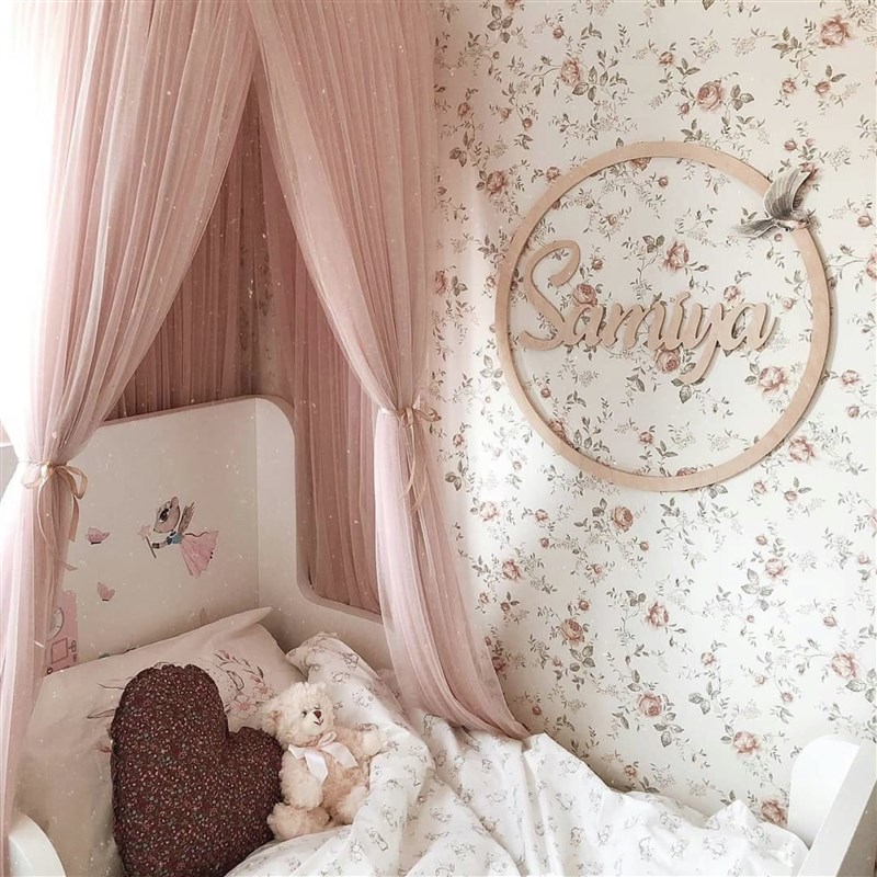 法式暖色儿童房壁纸玫瑰花园卧室背景墙纸轻奢小碎花民宿酒店墙布