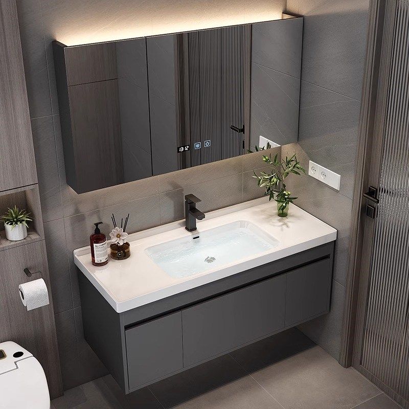 杭州萧山浴室柜陶瓷一体盆洗手台水龙头小户型卫生间洗手盆柜组合