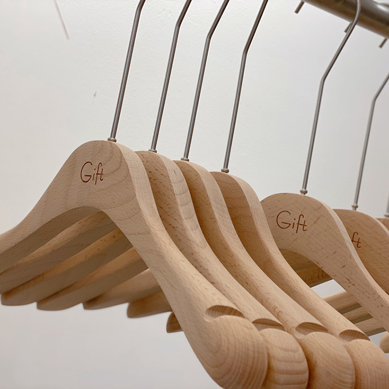 服装店专用家用防滑无痕实木质裤夹男女装店榉木实木无漆衣挂