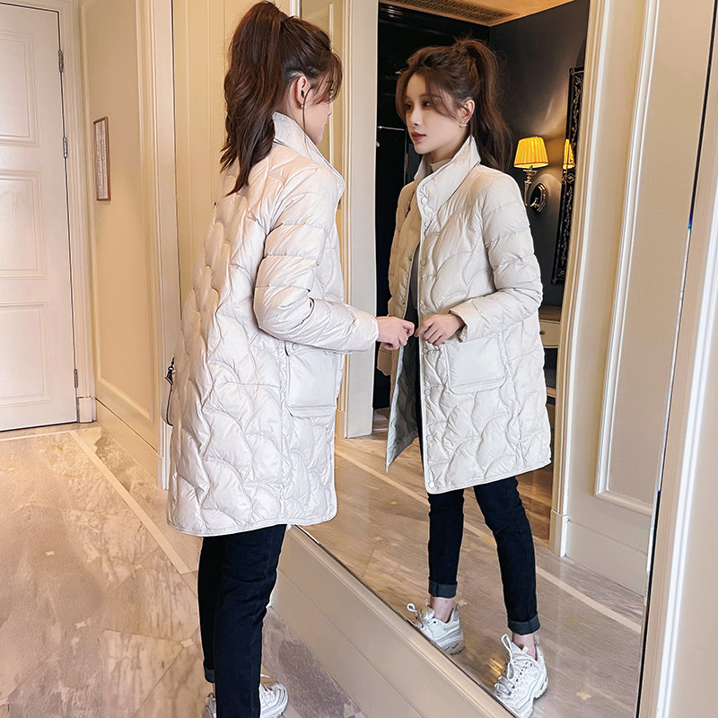 2022冬季新款中长款韩版冬装轻薄时尚休闲保暖羽绒服女装宽松外套