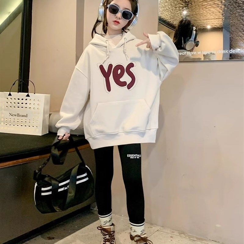 女童卫衣春装2024新款洋气大童春秋款儿童冬季一体绒女孩加绒上衣