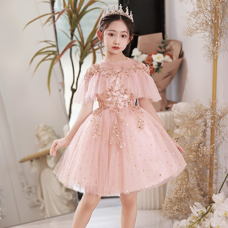女童晚礼服儿童公主裙小孩生日宴会走秀花童婚纱主持人钢琴演出服