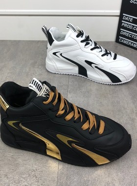 秋冬新款高帮时尚运动休闲鞋韩版厚底增高百搭老爹鞋网红潮流男鞋