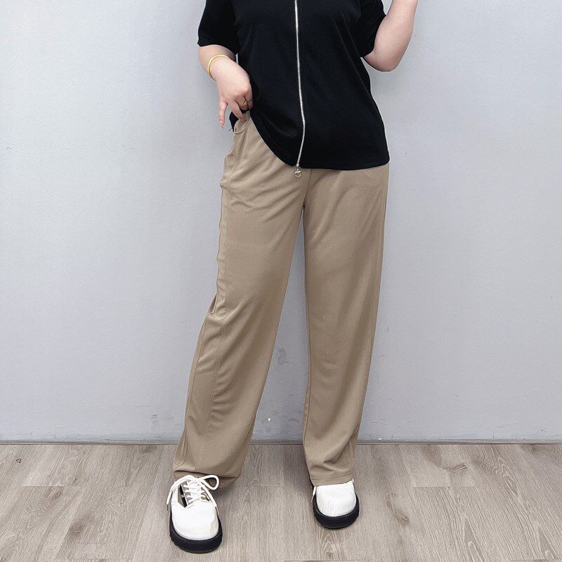 黑色阔腿裤女夏季大码女装胖mm宽松显瘦直筒垂感薄款高腰休闲裤子