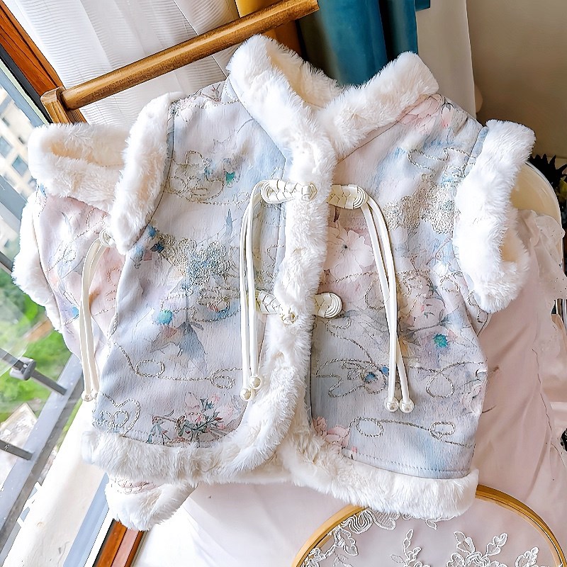 婴儿马甲秋冬厚宝宝衣服儿童坎肩加绒背心满月中国风拜年保暖礼服