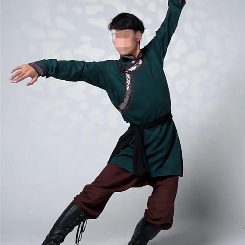 学生男舞蹈服装演出服蒙古舞服装男少数民族练习服艺考服装中国风