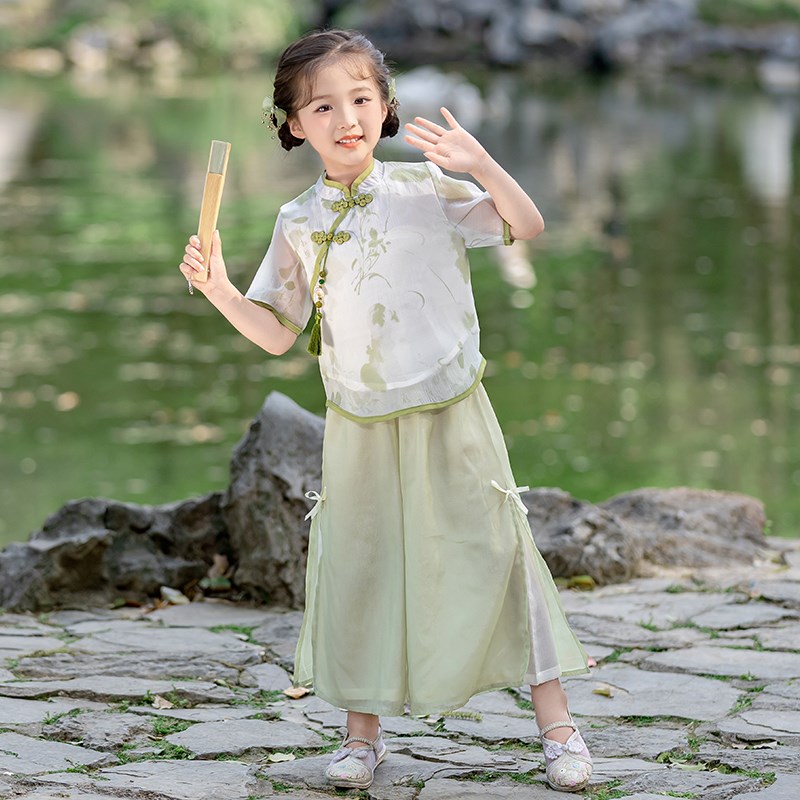 汉服女童2025新款古风超仙夏季公主套装女大童民族风夏装儿童唐装